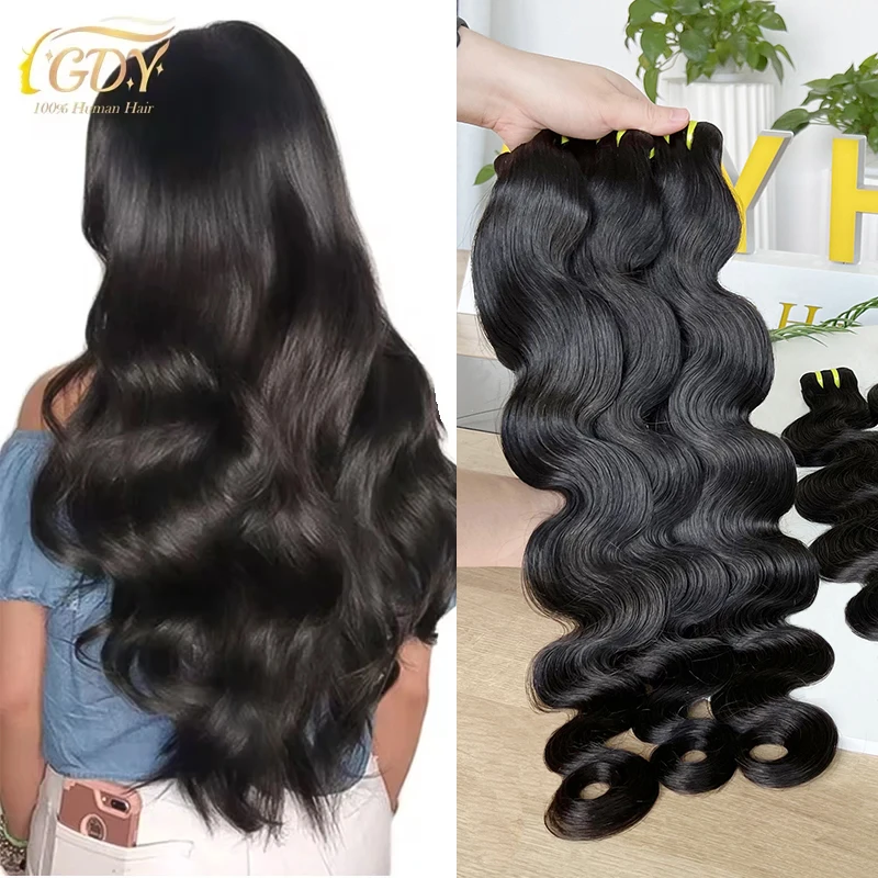 GDYLUXURY 10A wiązki 100% pasma ludzkich włosów ludzki włos pasma typu Body Wave 10-30 cali doczepy z włosów Remy dla kobiet