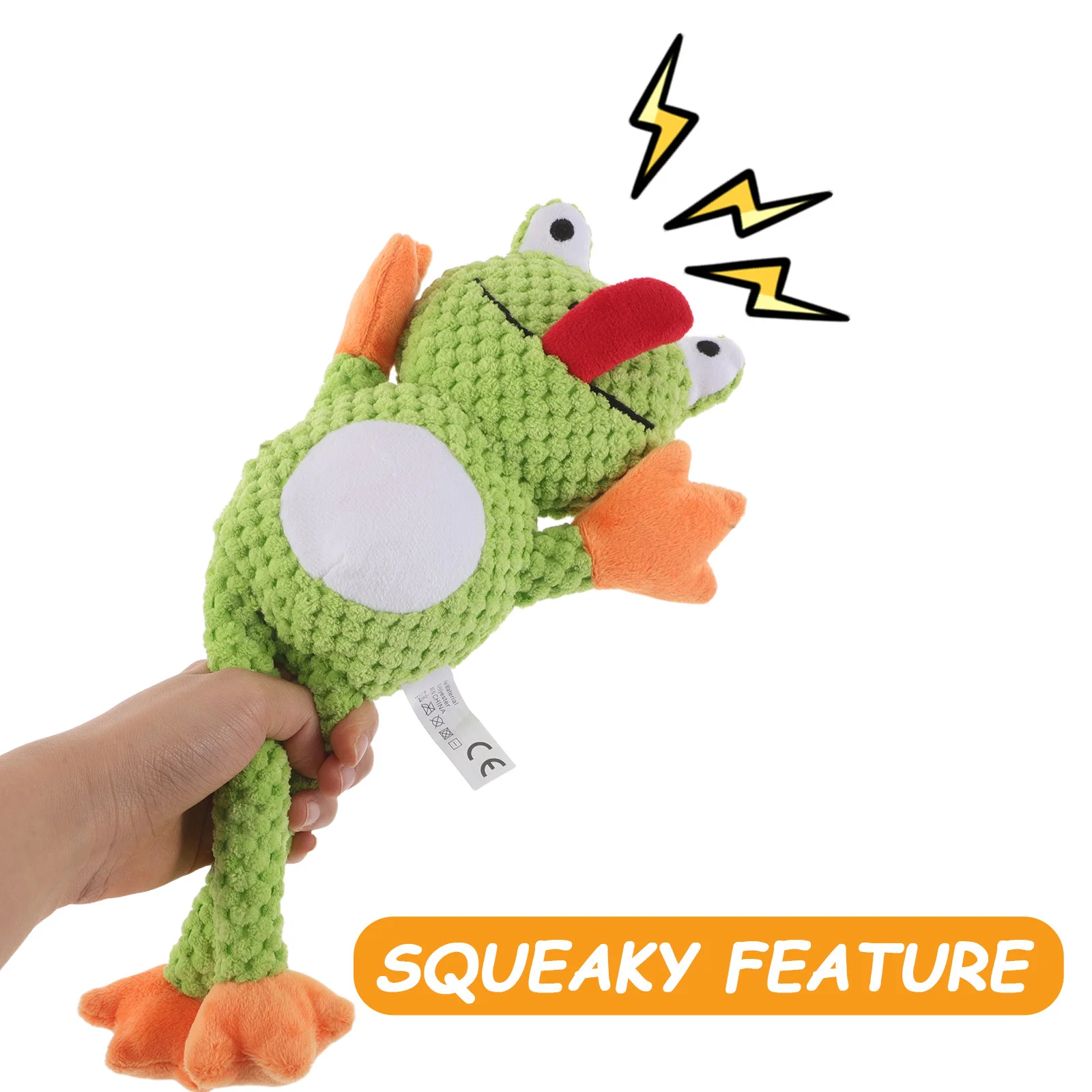 

Dog Squeaker Frog Stuffed Animal Chewing Interactive Training Teething Play For Small Medium Puppy Pet Supplies Durable