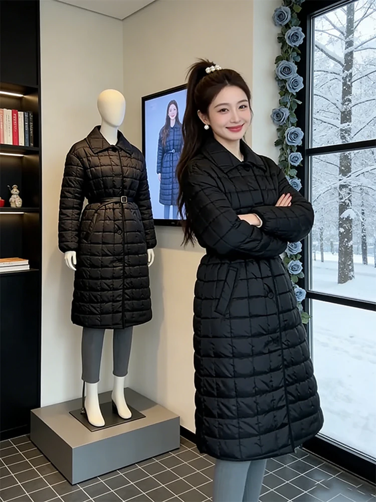 

Faionable Simple irt Collar Mid-Length Cotton Jaet Women's Warm Sli Korean Version Outerwear Spring 2026 New Arrival