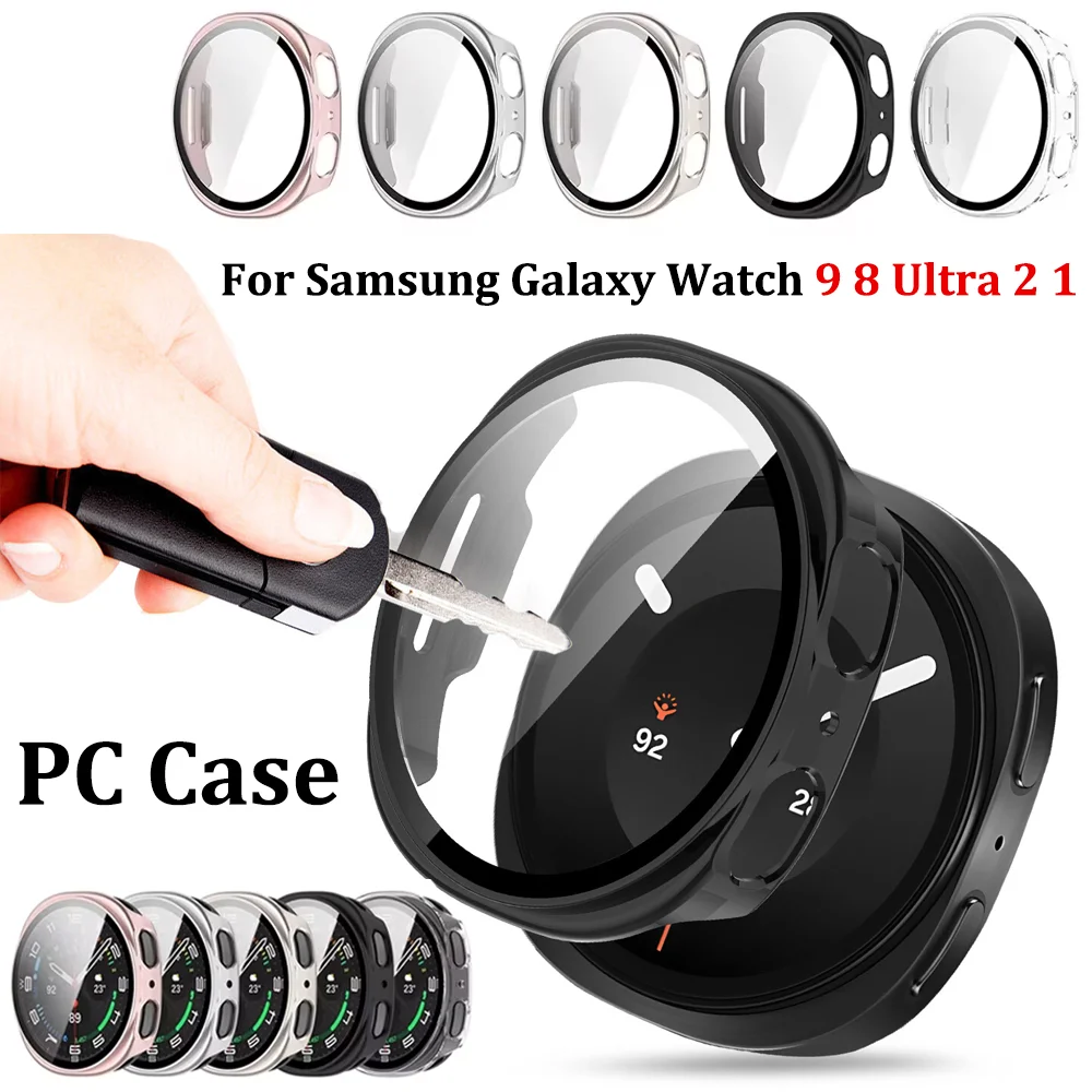 PC Case for Samsung Galaxy Watch 9 8 40/44mm 8 Classic 46mm Protector Shell Tempered Glass for Galaxy Watch Ultra 2 1 47mm Cover