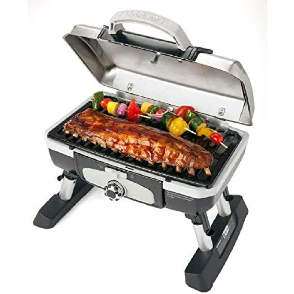 

CGG-180TS Petit Gourmet Portable Tabletop Gas Grill Stainless Steel Barbecue BBQ Kitchen Dining Bar Home Garden