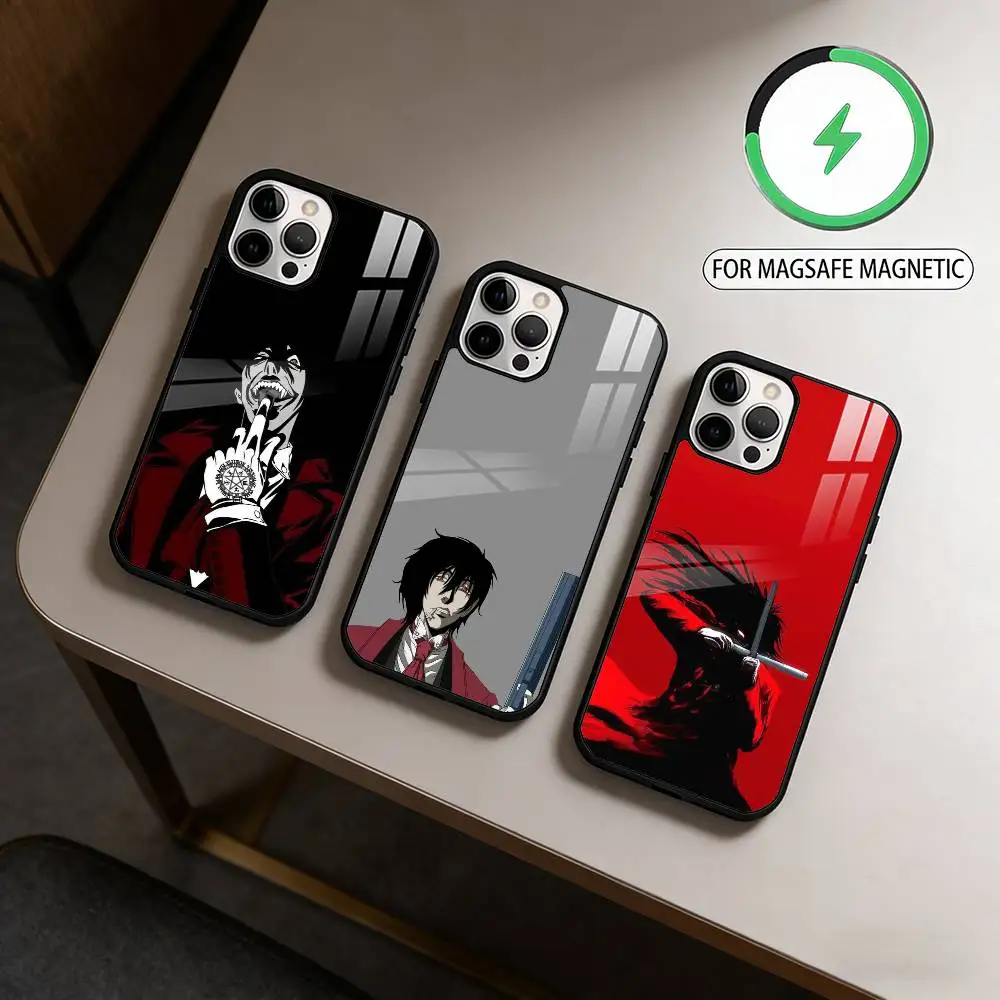 

Dark Anime Hellsing Alucard Phone Case For iPhone17,16,15,14,13,12,11 Plus,Pro Max Magnetic For Magsafe Wireless Charging