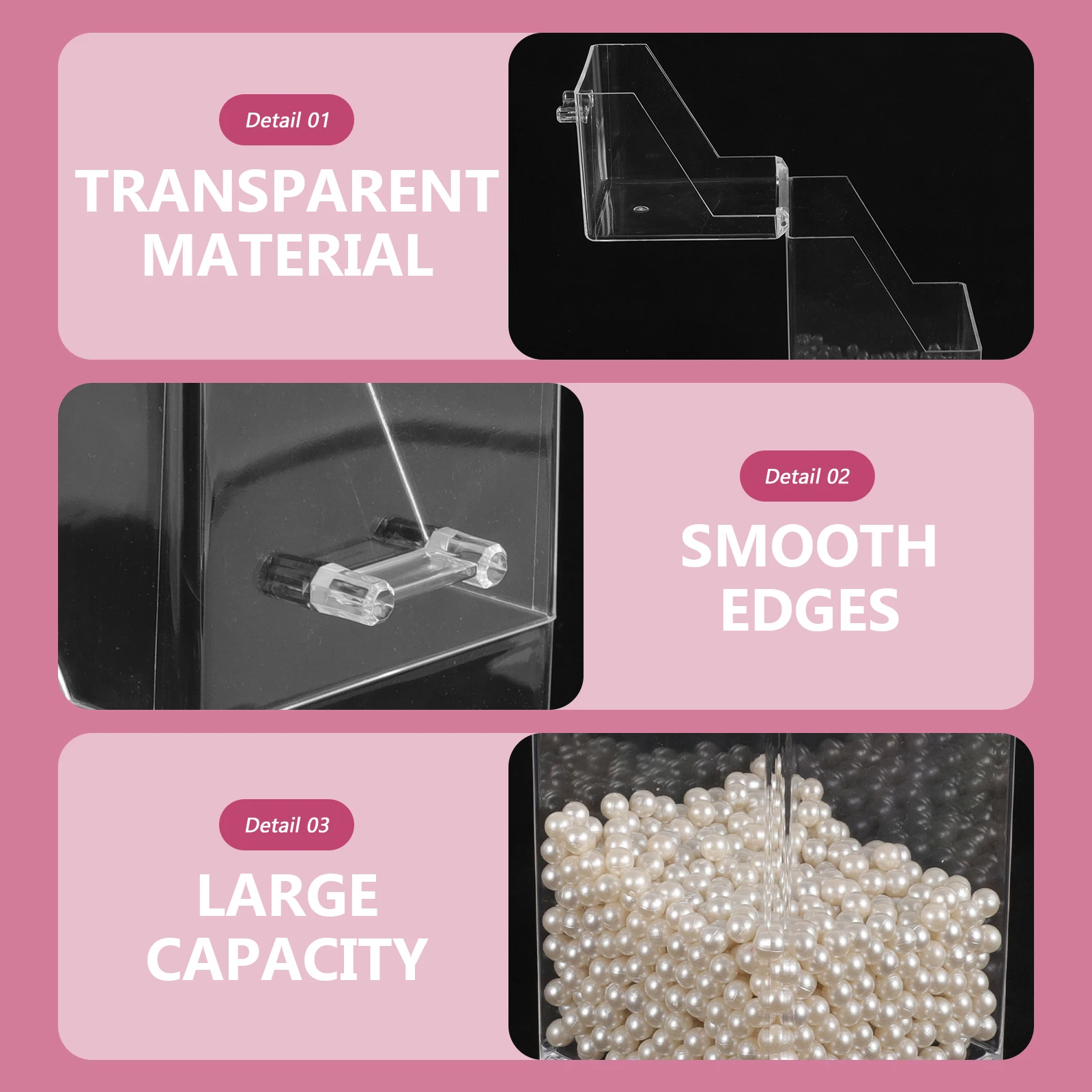

Acrylic Makeup Brush Holder Transparent Storage Box Dust Cover Large Capacity White Pearl Vanity ganizer for Lipsticks Skin