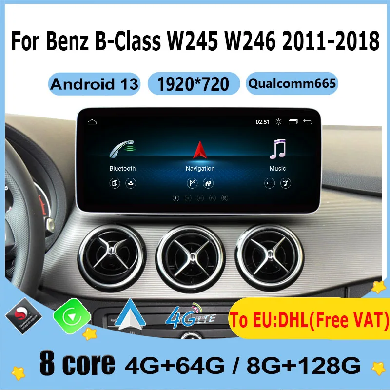 

Android 13 HD Screen For Mercedes Benz B Class W246 2011-2019 Qualcomm Car Multimedia Player Stereo Radio GPS Navigation Carplay