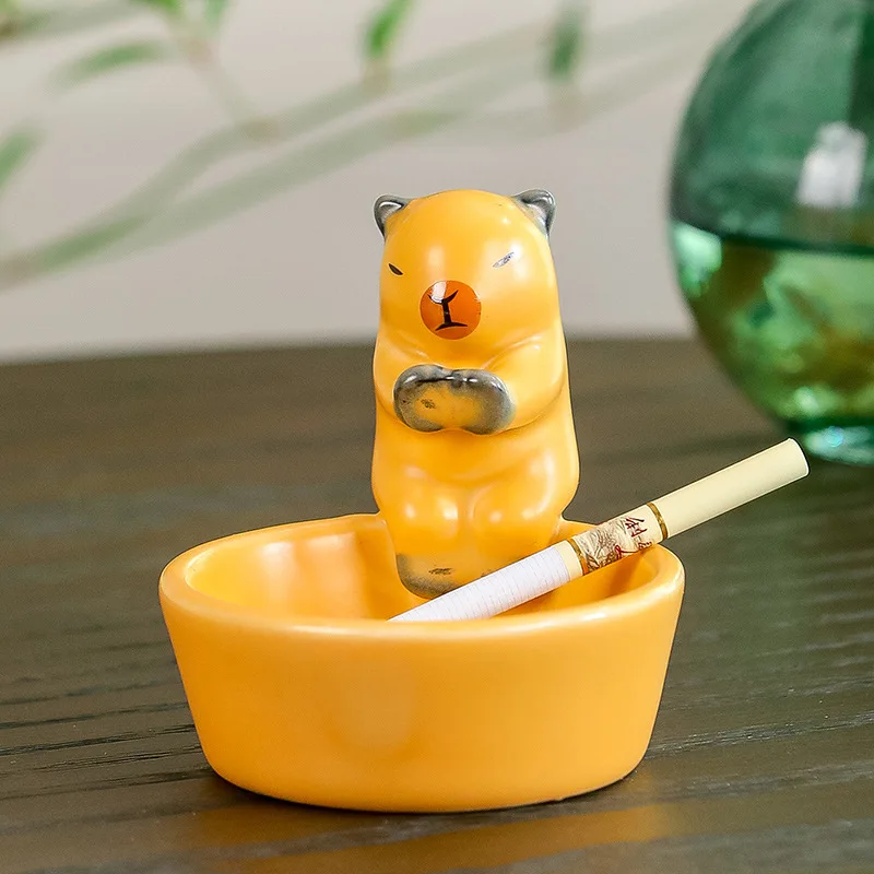 Ceramic Cartoon Cat Ashtray Creative Animal Cat Ashtray Office Desktop Decoration Ceramic Home Decoration Accessories Ashtray