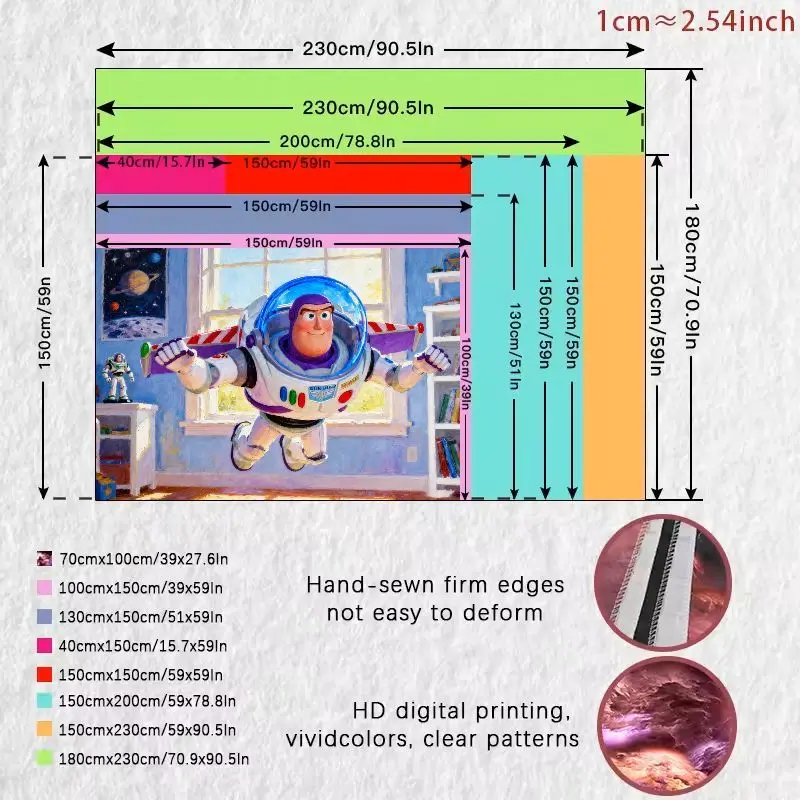 1 Buah Permadani Pahlawan Terbang Disney Pixar Buzz Lightyear Seni Dinding Poliester Cerah Dekorasi Kamar Anak-anak Kamar Tidur Ruang Tamu Hadiah untuk Mainan