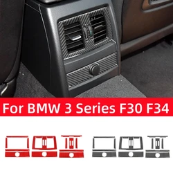 For BMW 3 Series GT F30 F34 2013-2016 Accessories Carbon Fiber Interior Car Rear Seat Air Outlet Trim Frame Cover Decor Stickers