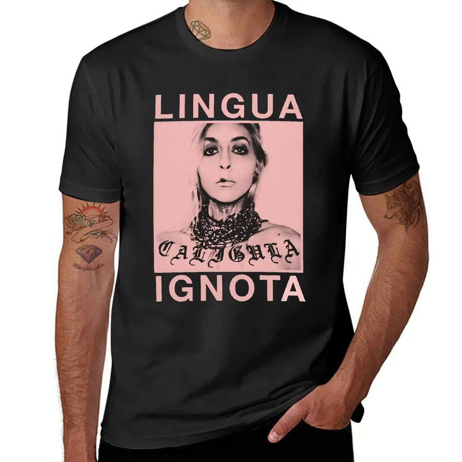 Lingua Ignota T-Shirt summer top blacks cute tops oversized t shirt men