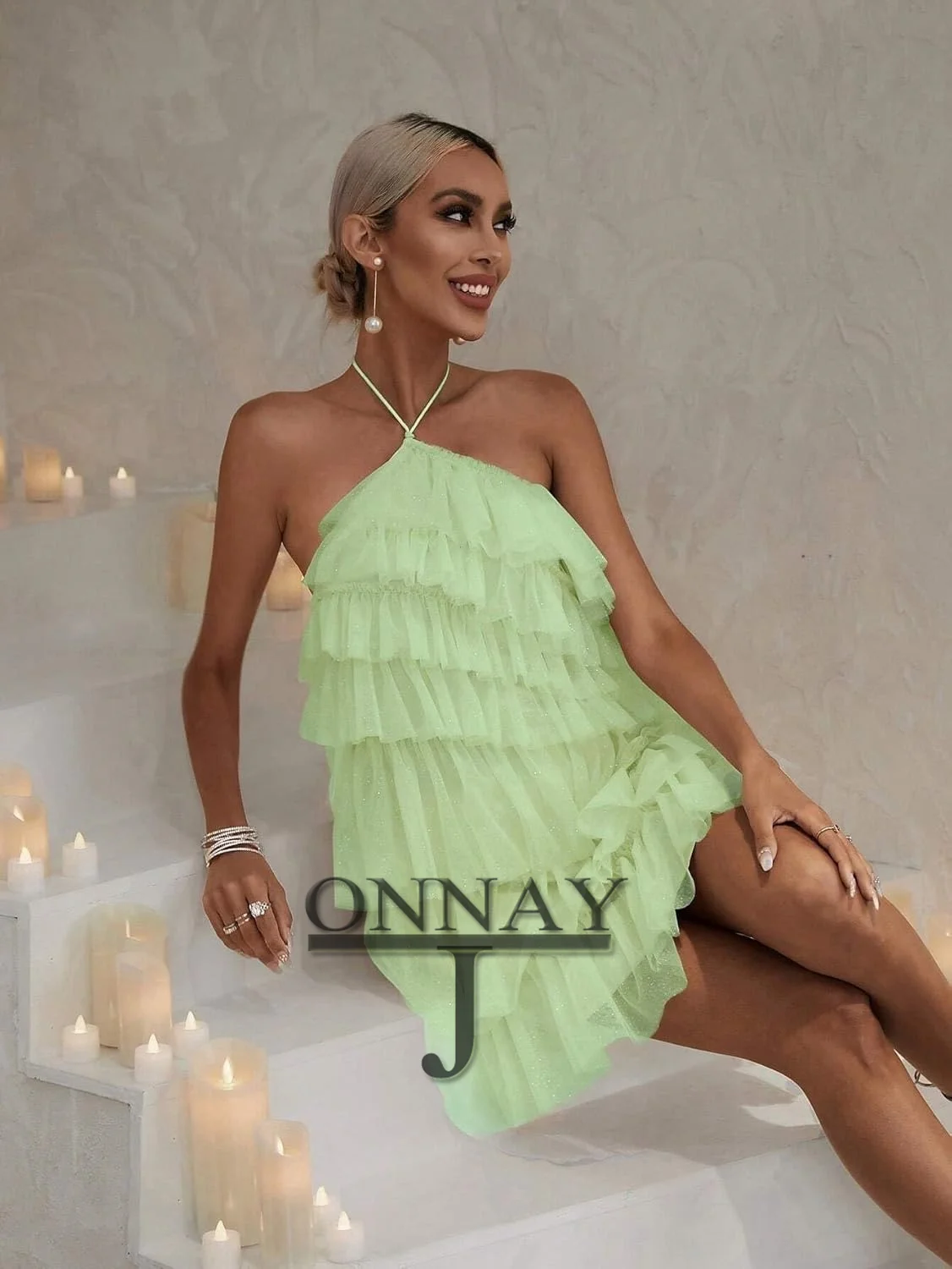 Personalizado elegante babados tule vestidos de baile mini vestido de baile de verão árabe saudita sob medida ocasião vestido de cocktail