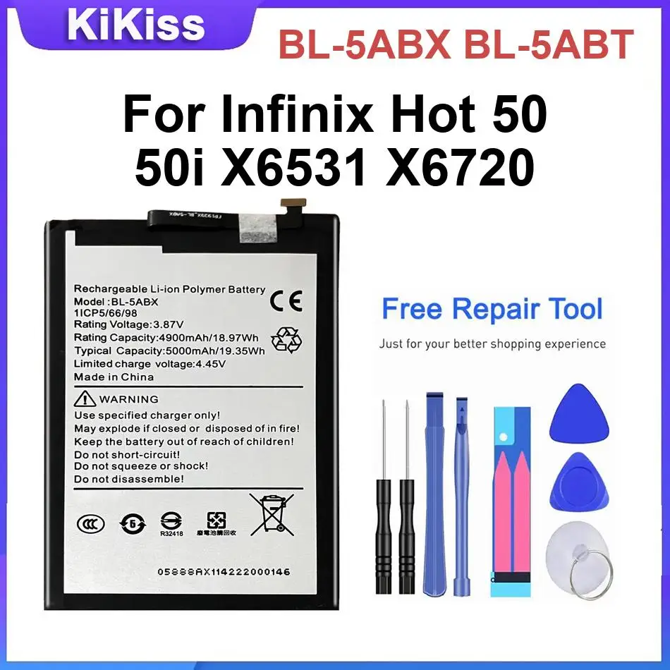 Battery For Infinix Hot 10 Play, X688B, X688C 8 9 X650 X650B 30i X669 Smart 7 50 50i X6531 X6720 BL-58BX  BL-49FX BL-49NX