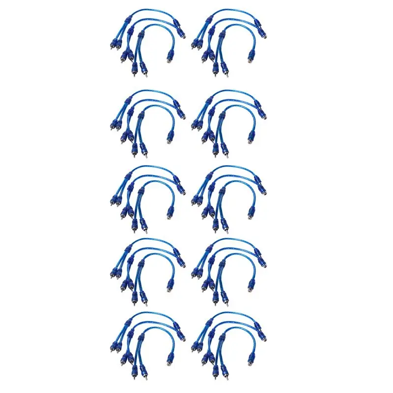 Superior-30 Pcs Audio Connection For 1 RCA Female To 2 RCA Male Adapter Splitter Cable