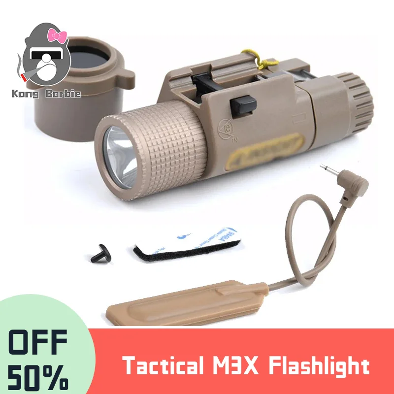 WADSN M3X Tactical Flashlight Detachable Infrared Filter Lampshade For AR15 HK416 M4 Fit 20mm Picatinny Rail X300 X400 Gun light