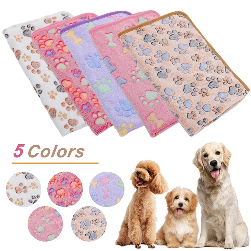 Soft Fluffy Pet Blanket Winter Warm Dog Blanket Cute Pet Bed Sheet Warm and Comfortable Cat and Dog Cushion Blanket Pet Supplies