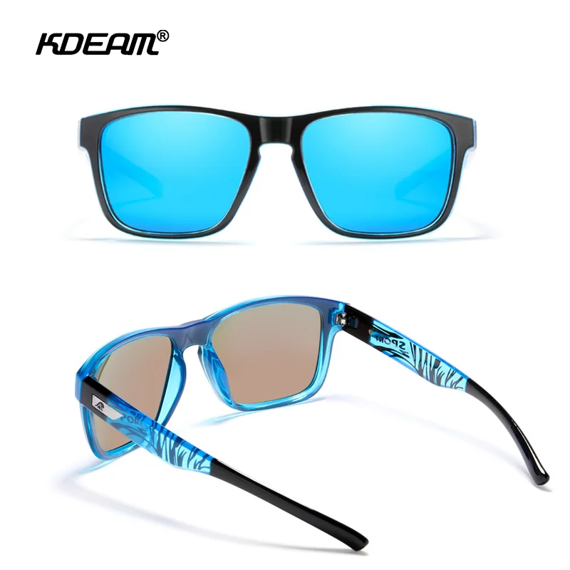 KDEAM Multi-Layer Lenses Polarized Men\'s Sunglasses Blocking Horizontal Glare Square Sun Glasses Women With Brilliant Colors