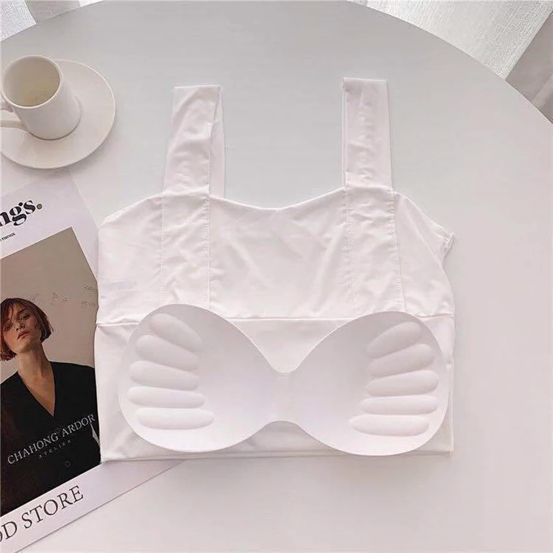 Women's Cotton Underwear Tube Tops Sexy Solid Color Top Fashion Sports Bra Girl Suspender Tank Up Female Ice Silk Lingerie