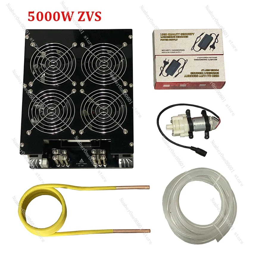 5000W ZVS Induction Heater Module High frequency Induction Heating PCB Board Melted Metal + Coil+Pump