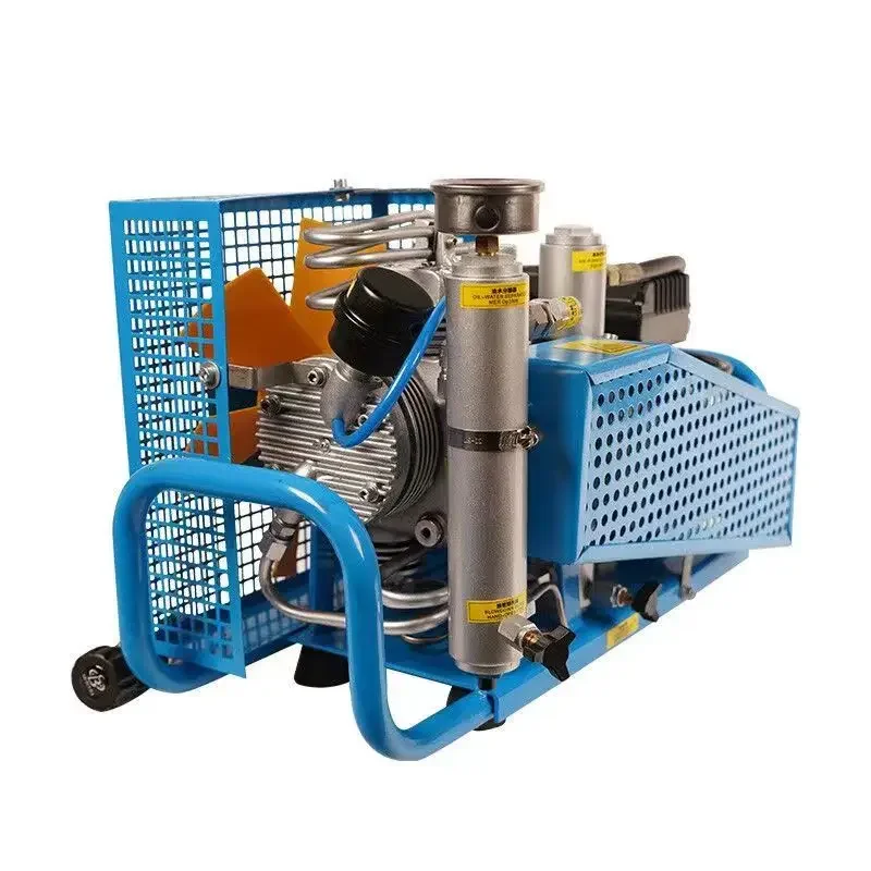 Portable high pressure 300 bar air compressor for diving and breathing air