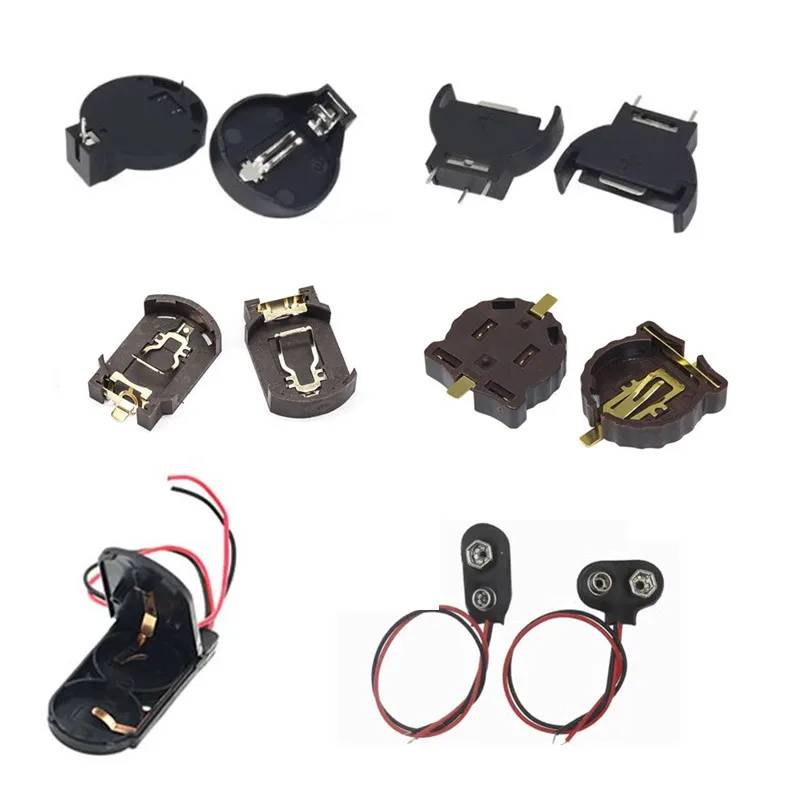 CR2032 CR1220  Battery Button Cell Coin Holder Socket Case Black