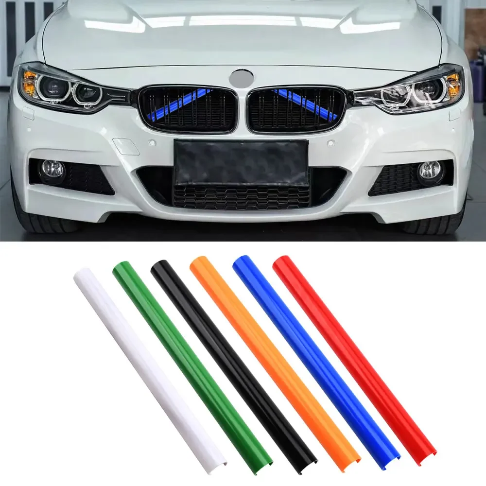 2Pcs Front Grille Trim Strips Cover Frame Stickers For BMW F10 E60 F30 F32 F20 F22 F06 F02 F25 F26 G20 1 2 3 4 5 6 7 Series