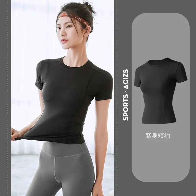 Sports Top Tight Quick-drying Slim Outer Wear Short-sleeved T-shirt Gym Running Women's Yoga Clothes