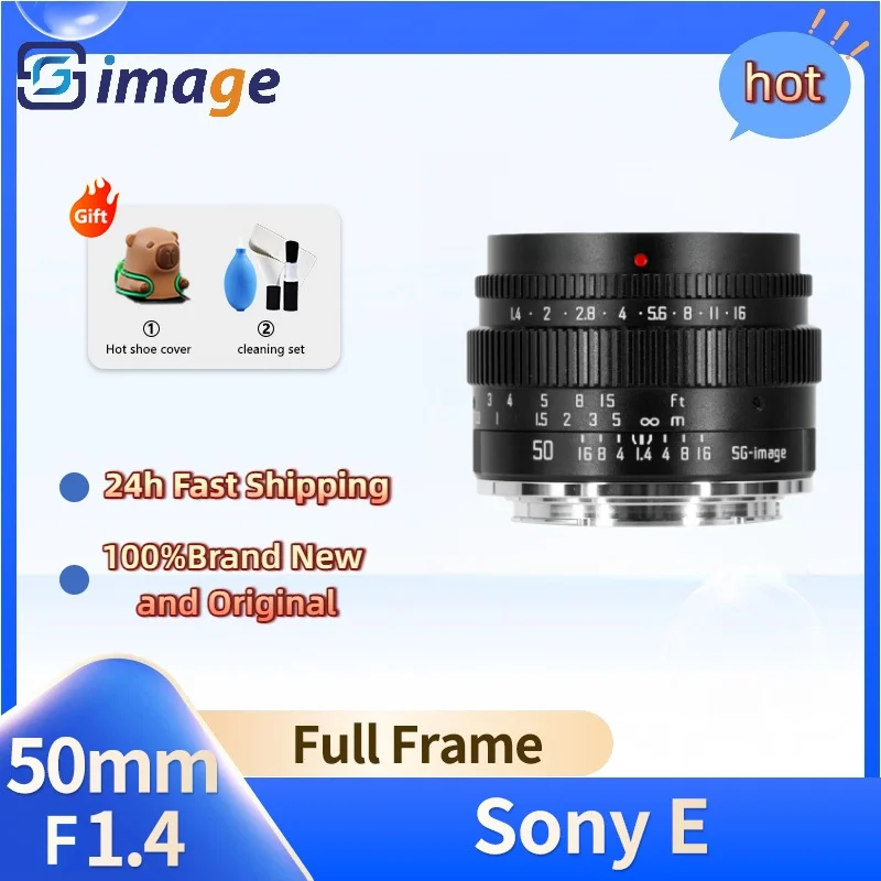 SG image MF 50mm F1.4 Large ApertureLens for APS-C Sony E/Leica L/Canon EOSM/M43/Canon EOSR/Fuji X/Nikon Z/X-T5/Z50 Zfc/A7/ZV-E1