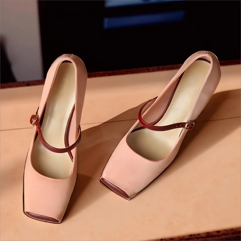 

Women Mid Heels Shoes Elegant Heeled Sandals Summer Buckle New Brands Pumps 2025 Designer Buckle Shoes Fashion Dress Zapatillas