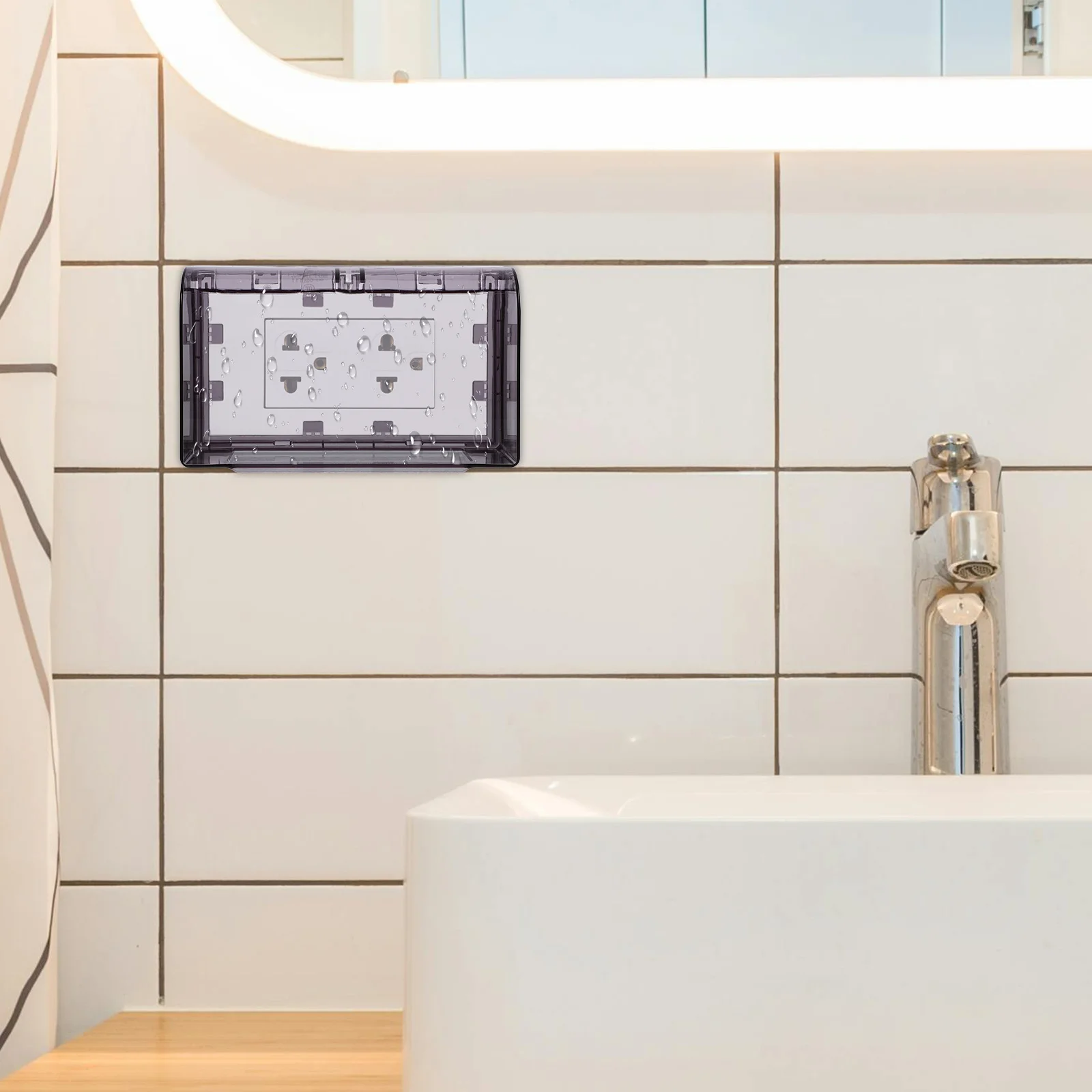 118 نوع أثار المقبس غطاء مقاوم للماء لاصق الحمام مخرج كهربائي حامي سبلاش برهان تسرب التبديل الحرس #1