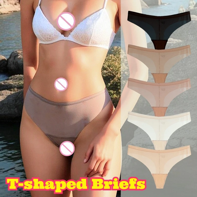 

Sexy Sheer Mesh Seamless Thong Briefs Yoga Sports Base Layer Cotton Liner Breathable Soft Stretchy Comfortable Daily Underwear