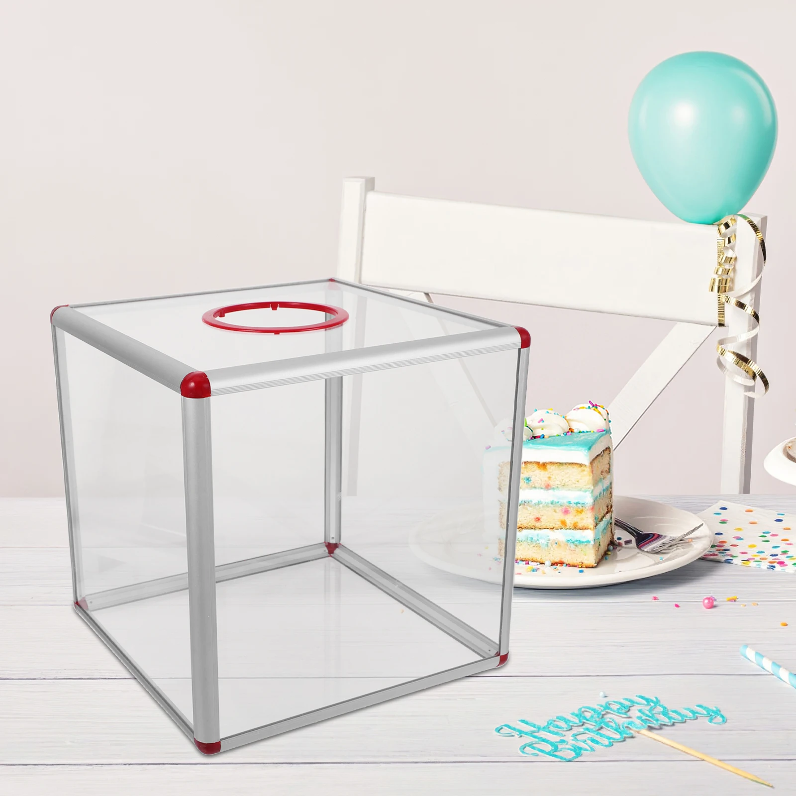 

Clear Transparent Raffle Box Acrylic Donation Voting Game Ball Case Large Capacity Easy Assembly Birthday Wedding