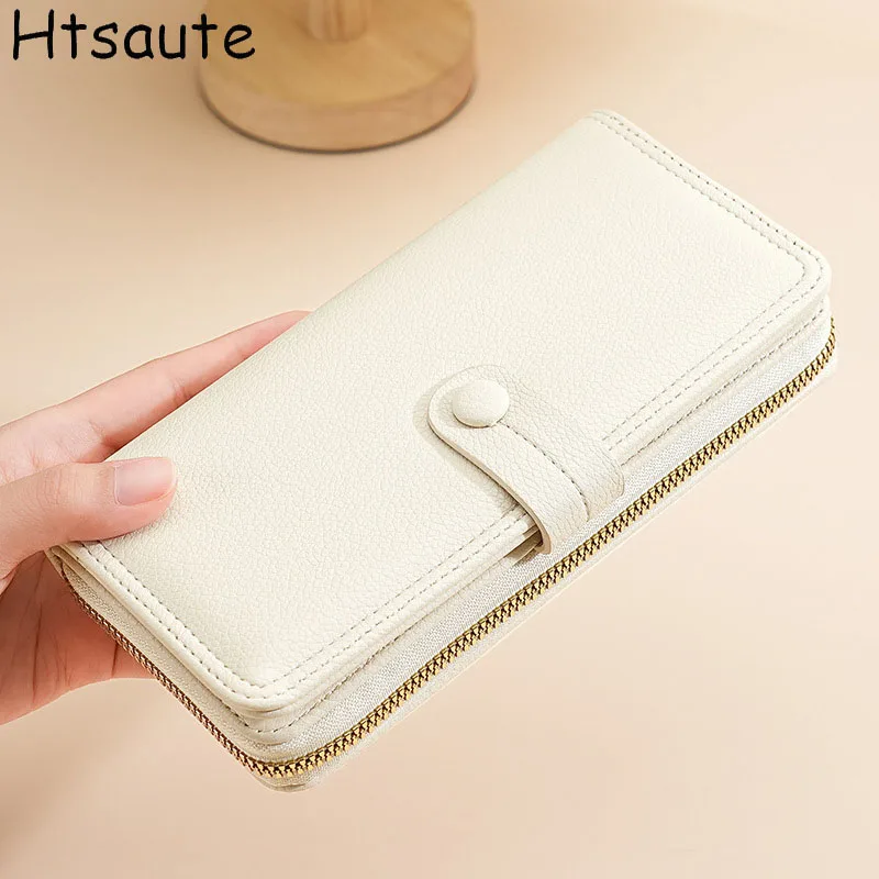 

Vintage Style Blocking Wallet fold-over Long Clutch Purse Multi-Card Slots for Daily Commute Business Casual Hasp Card Holder