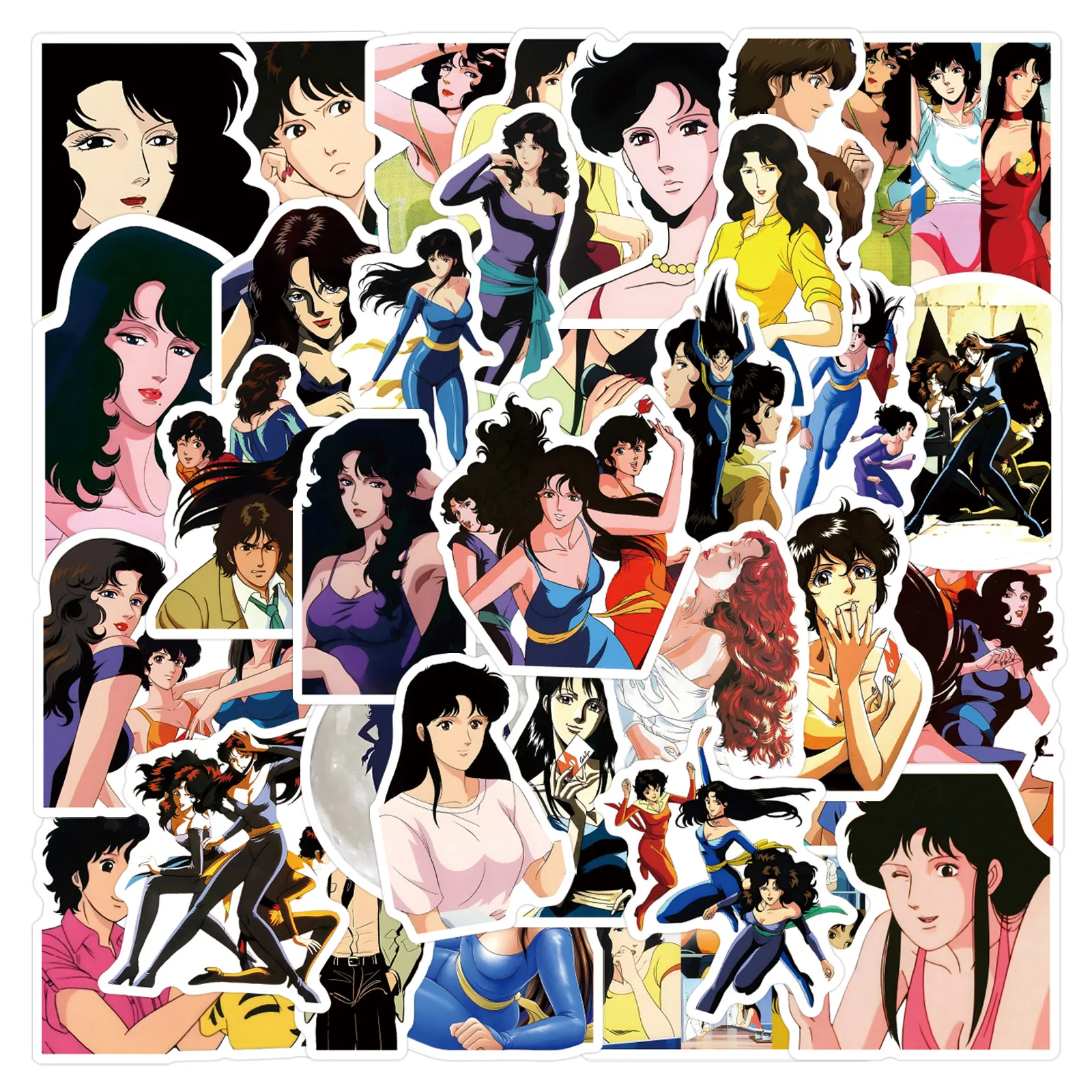 10/50 قطعة عين القط الكرتون ملصقات مضحك الرسوم المتحركة الكتابة على الجدران الديكور فتاة باردة DIY بها بنفسك اللعب محمول الغيتار الدراجة سكيت الشارات