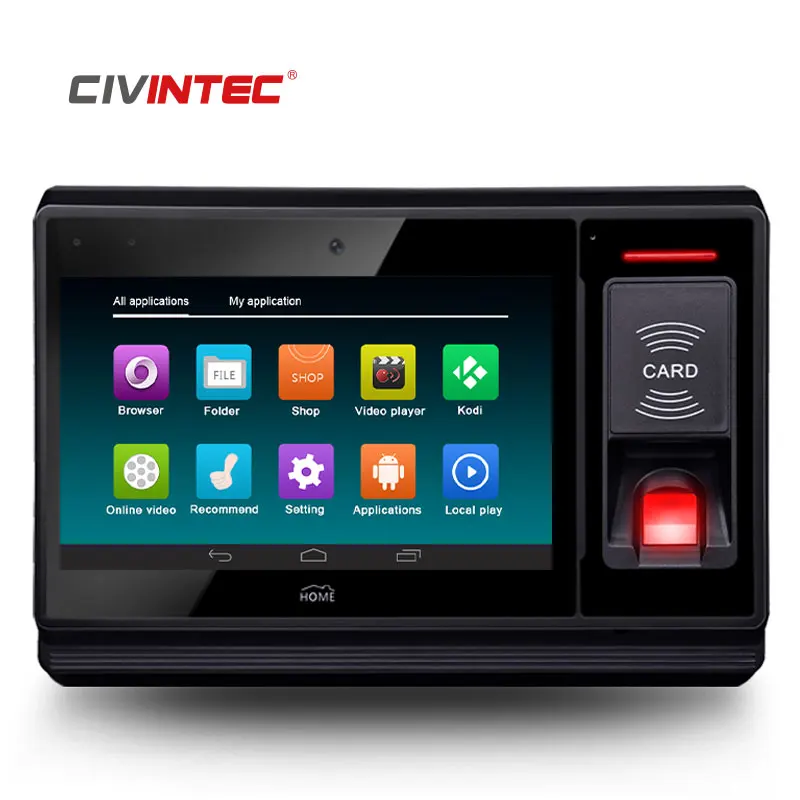 Portable Biometric Machine Access Control Products Time Attendance System With Poe Print Motion Detection Access Controller