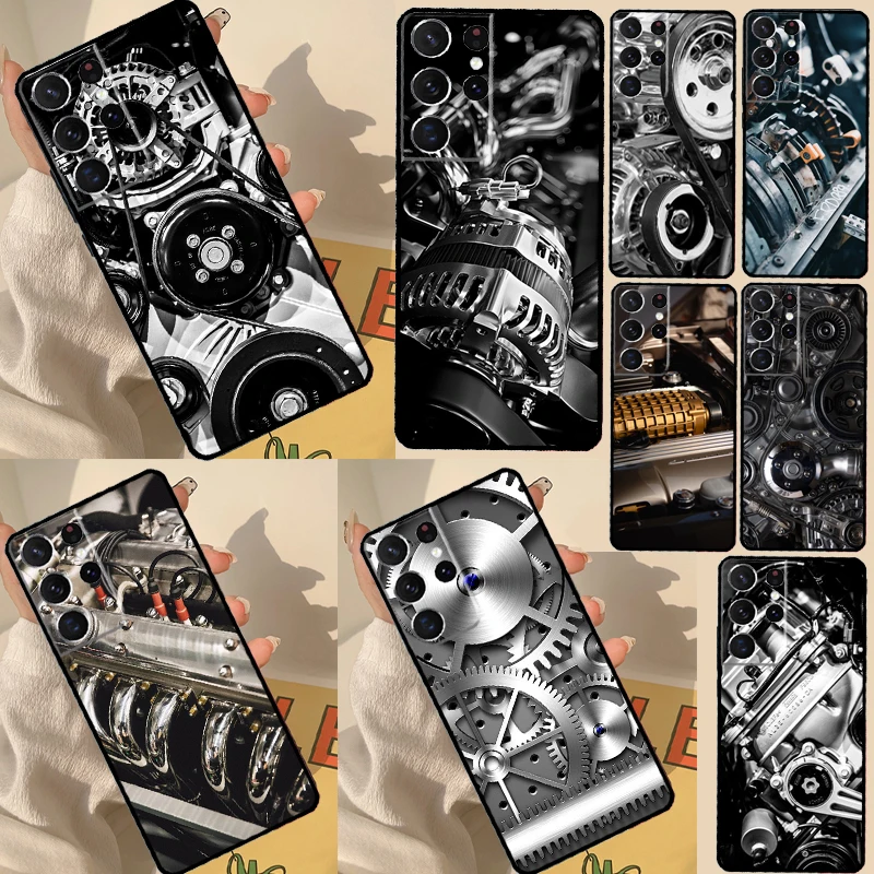 Mechanical Engines Case For Samsung Galaxy S23 S22 Ultra S20 FE S8 S9 S10 Plus Note 10 20 S21 Ultra Back Cover