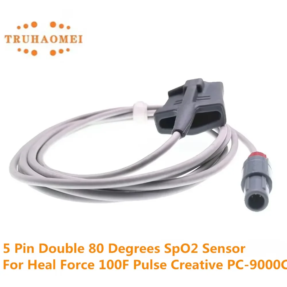 SpO2 Sensor 5 Pin For Heal Force Prince 100F Pulse Oximeter Dulex-100 Dulex-200 Creative UP7000 UP9000 PC66 PC9000 Digital Tech