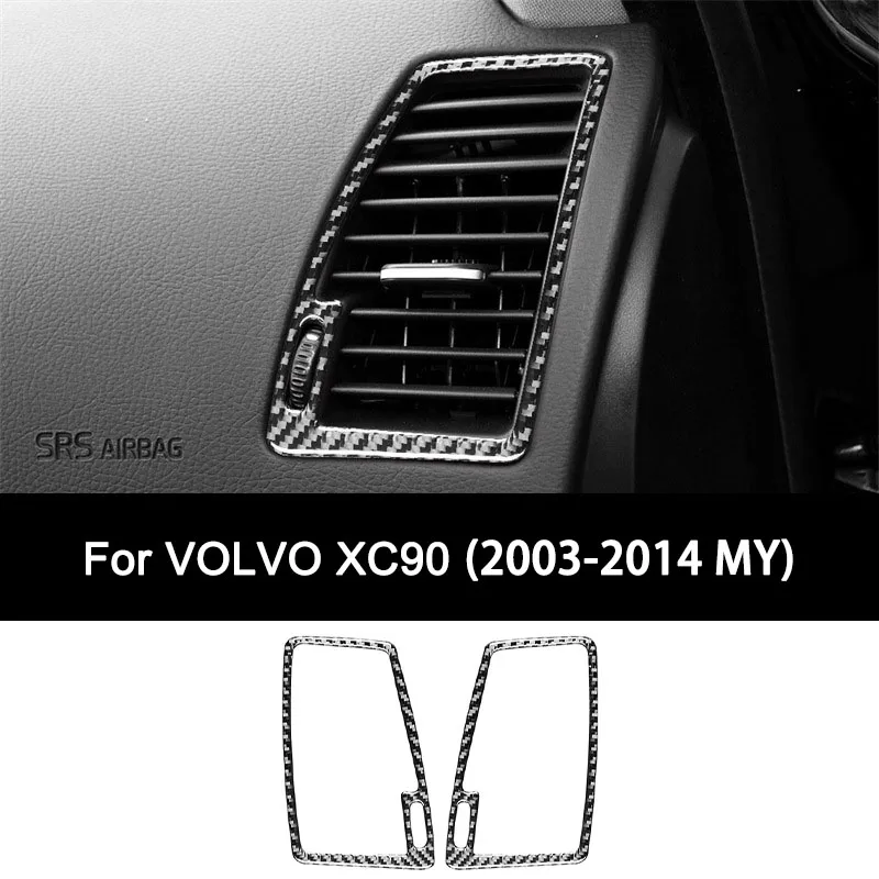 

For VOLVO XC90 (2003-2014), Premium Carbon Fiber Car Left And Right Side Air Vent Frame Interior Sticker Auto Accessories