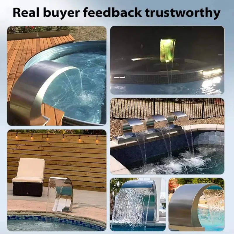 High quality factory wholesale stainless steel swimming pool fountain spa swimming pool