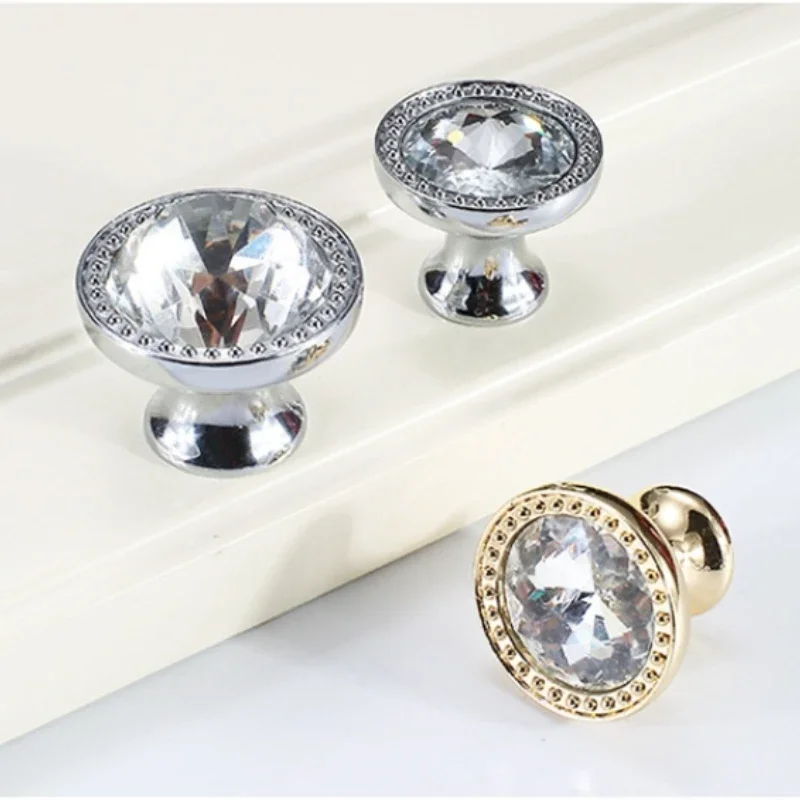 1pcs Clear Diamond Shape Knob Single Port Pull Crystal Glass Gem/Ball Shape Handle Furniture Drawer Cabinet Wardrobe