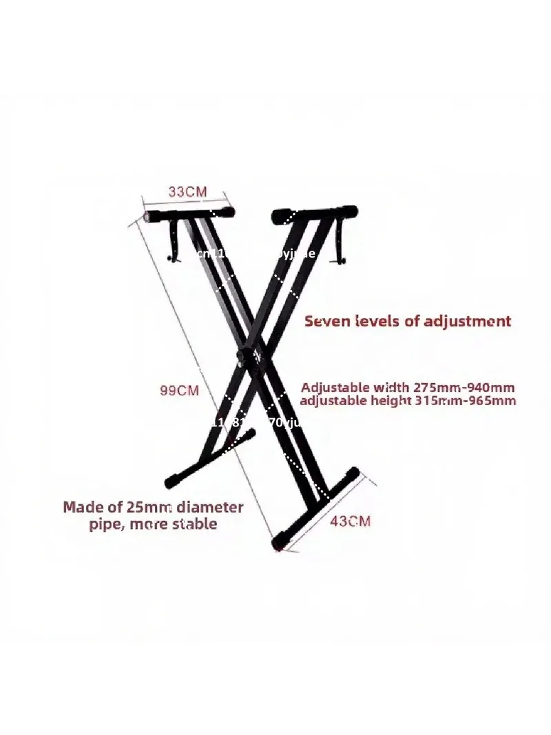 Piano Stand, 25 Gears Height Adjustable Electronic Keyboard Stand with Piano Stool
