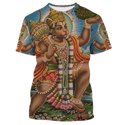 3D Hindu God Shiva Printed Ganesha Graphic T Shirt  Hanuman Casual Men T-shirts Vintage Tops 90s Aesthetic YK2 T-shirty