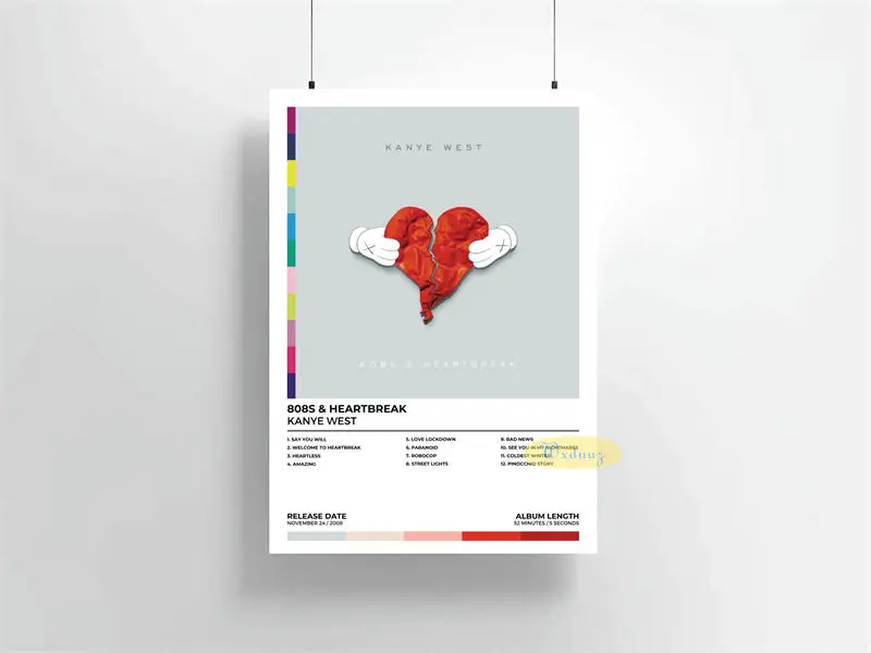 Rapper Kanye West Poster Pop Hip Hop Muziek Album Afstuderen Cover Voor Room Living Canvas Print Art Home Wall Decor Foto's Gift