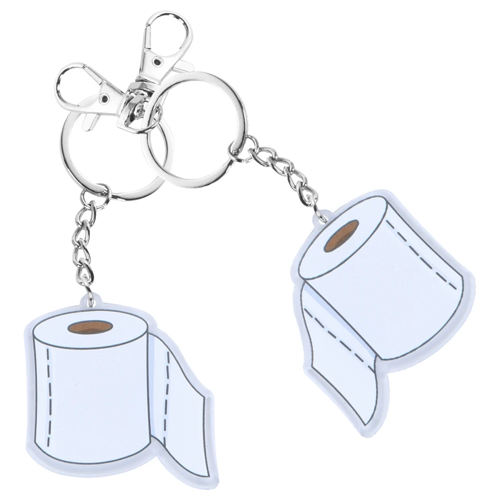 

Toilet Paper Keychain Stylish Acrylic Pendant Durable Material Bag Charm Decorative Hanging Accessories For Keys Backpack