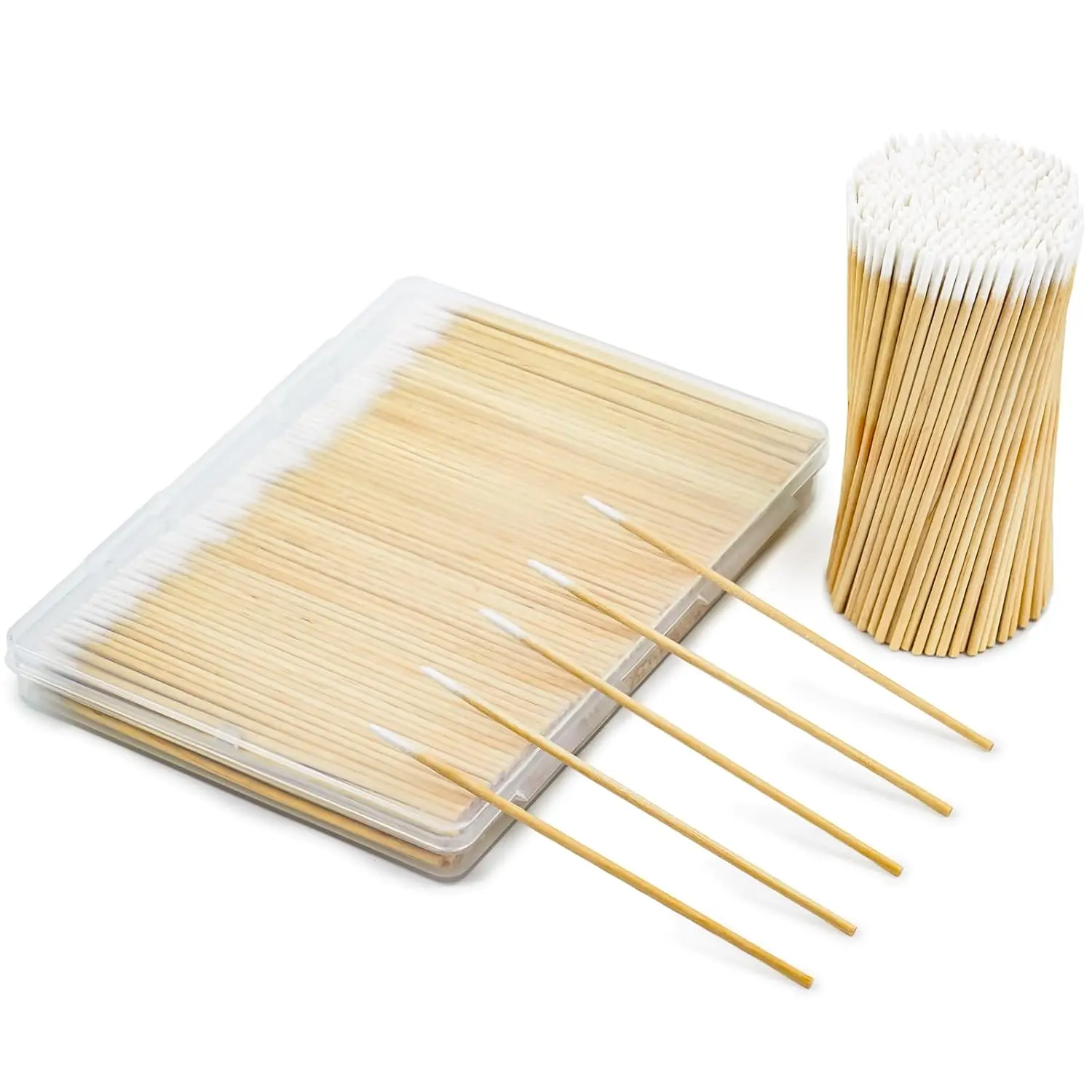 

Micro Pointed Cotton Swabs with Storage Case, 400PCS Precision Tip for Nails Clean, Eyebrow Tint, Makeup Detail, 4 Inch Small