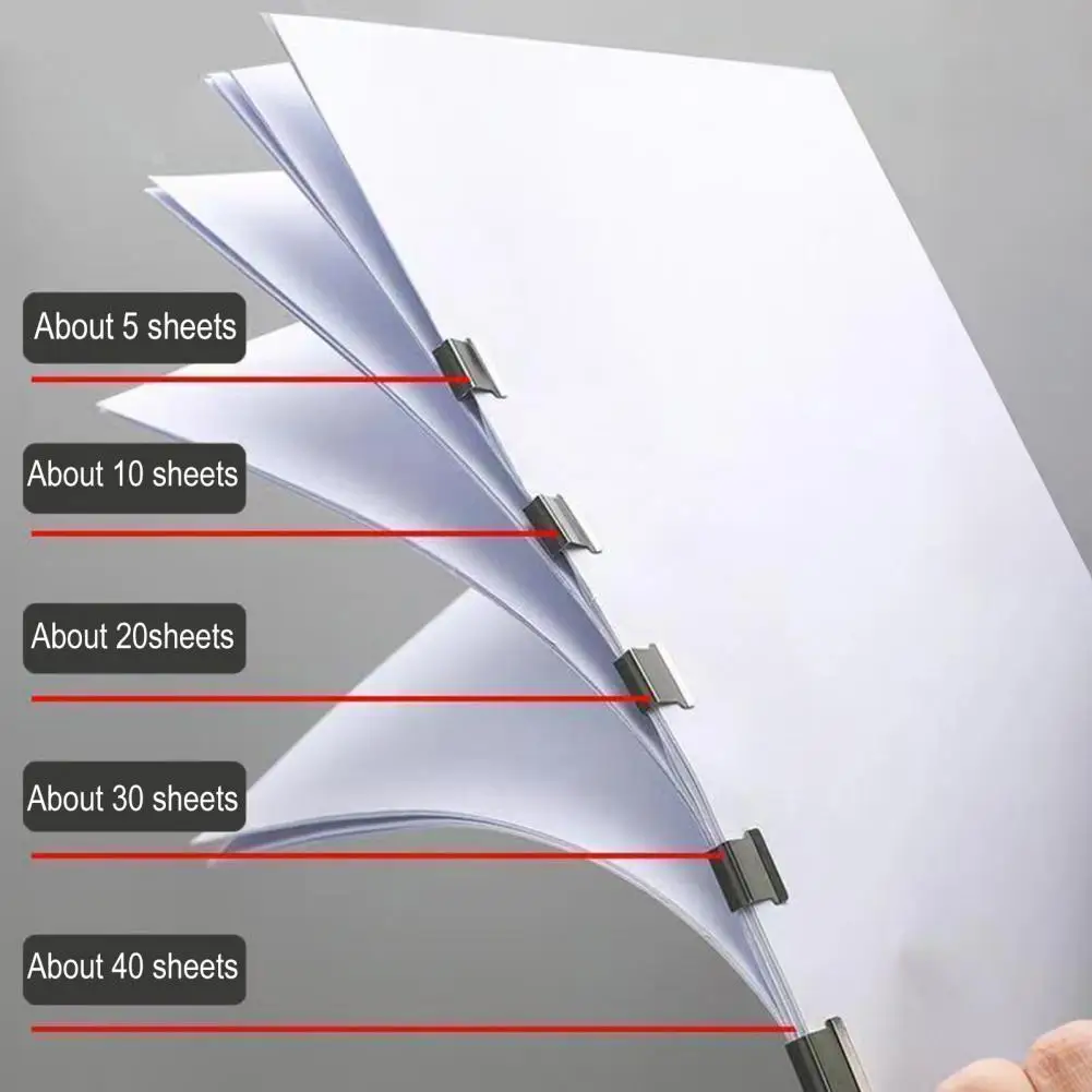 Picture 4: Portable Binder Clip Stapler No Hole Punching Metal Clip Stapler Reusable Office Document Binder Dispenser for Office And Home