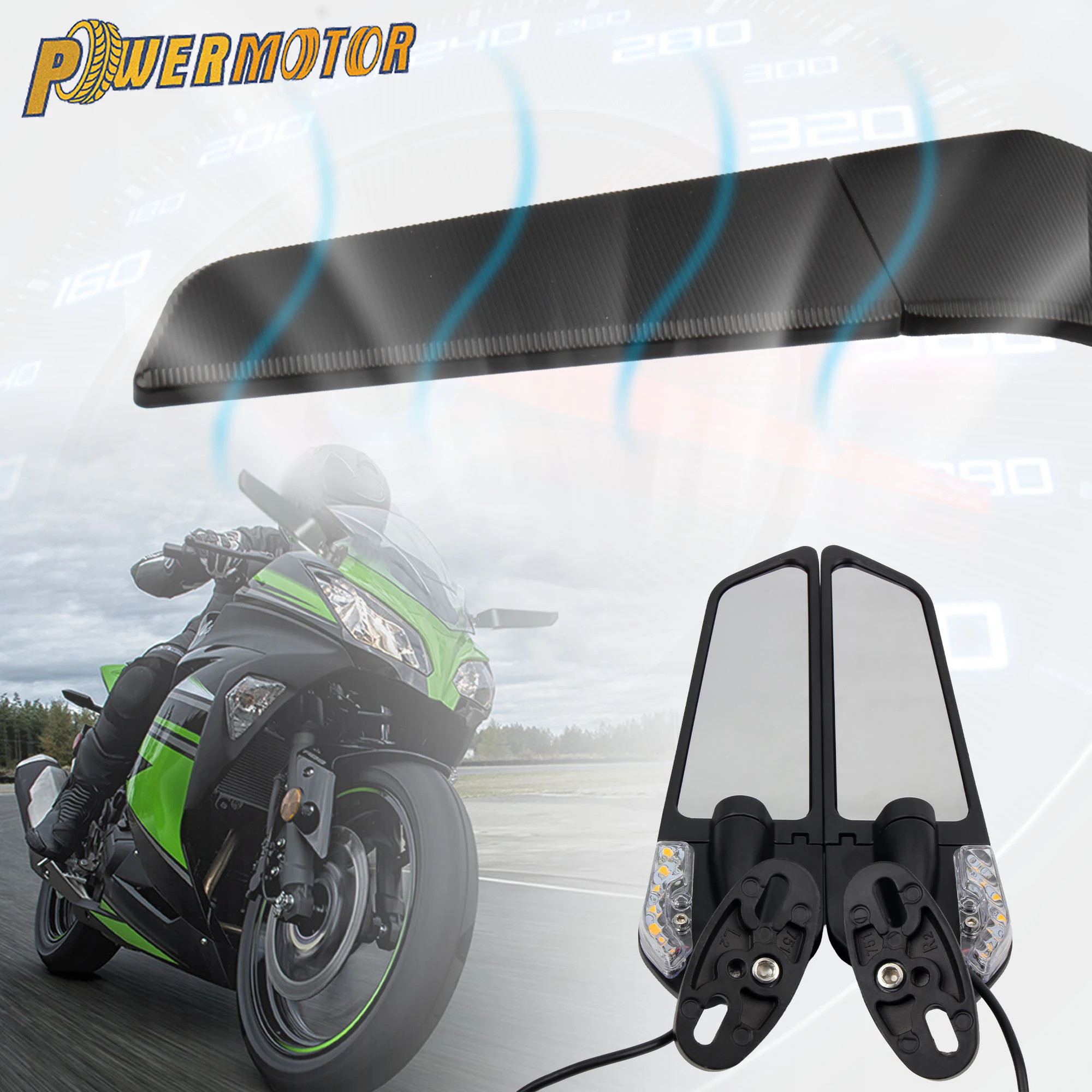 

for Yamaha YZF R1 R6 R25 R3 Motorcycle Mirrors Adjustable Rotating Rearview Wind Swivel Wing Side Mirror Supermoto Modified Part