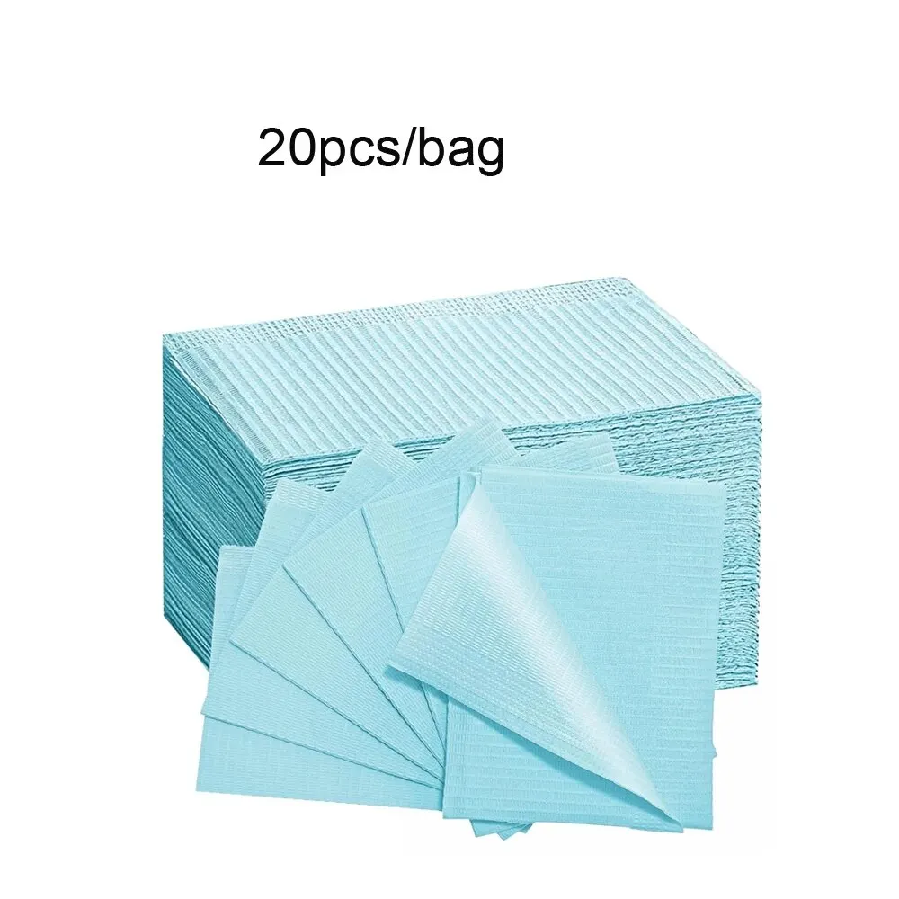 20 pièces serviettes de Table à ongles jetables à 3 plis tapis/coussin à ongles-violet, bavoirs dentaires jetables 13 "X 18"/ bavoirs de dentiste et couvertures de plateaux