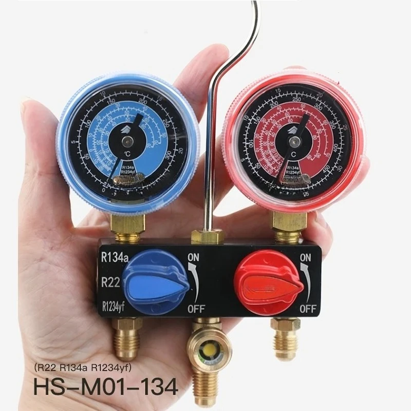 HS-M01-134 Refrigerant Manifold Gauge Set for R134a R22 R1234yf Air Conditioner