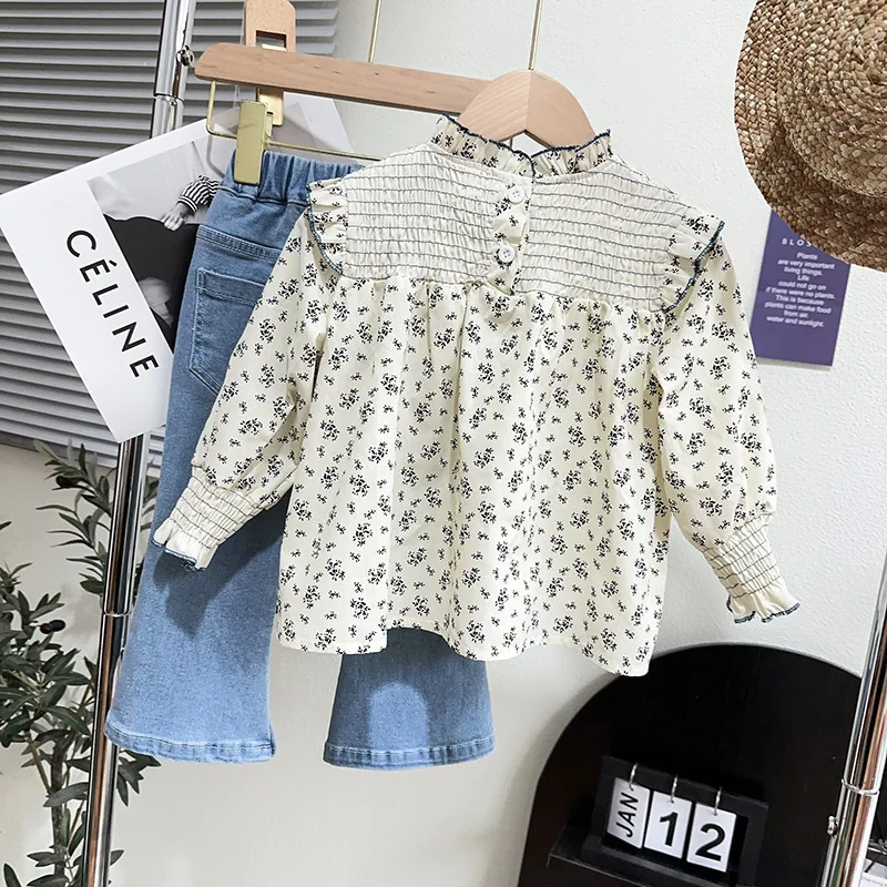 Girls' Shirts, Cotton Fashionable Korean Style Spring and Autumn Stylish Princess Tops for Kidsren Aged 3-6 Years Old, New Products for Kidsren's Clothing - view 3