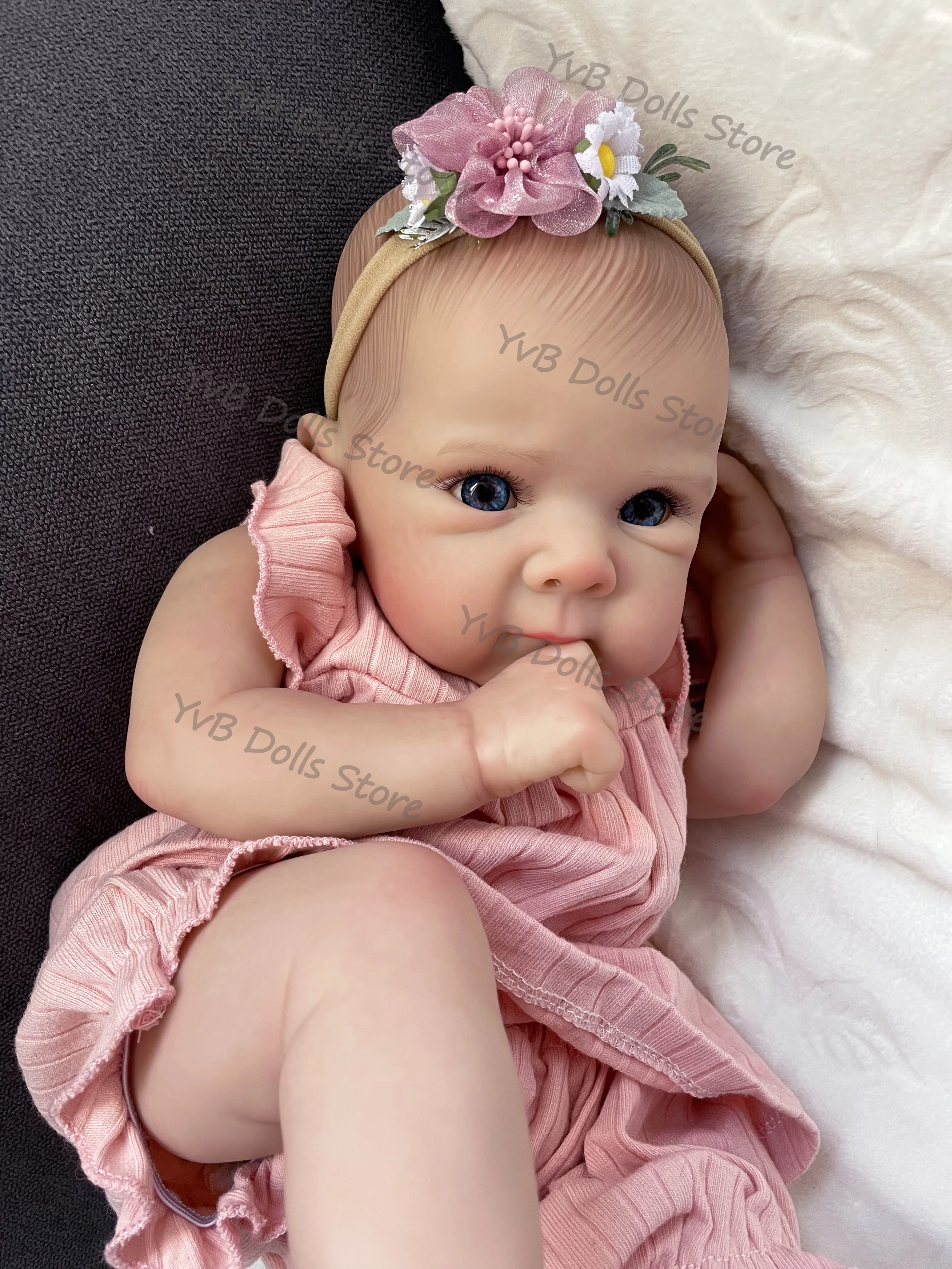 45cm Bettie Soft Cloth Body Lifelike Reborn Baby Doll Handmade Painting 3D Skin with Visible Veins Hand Draw Hair