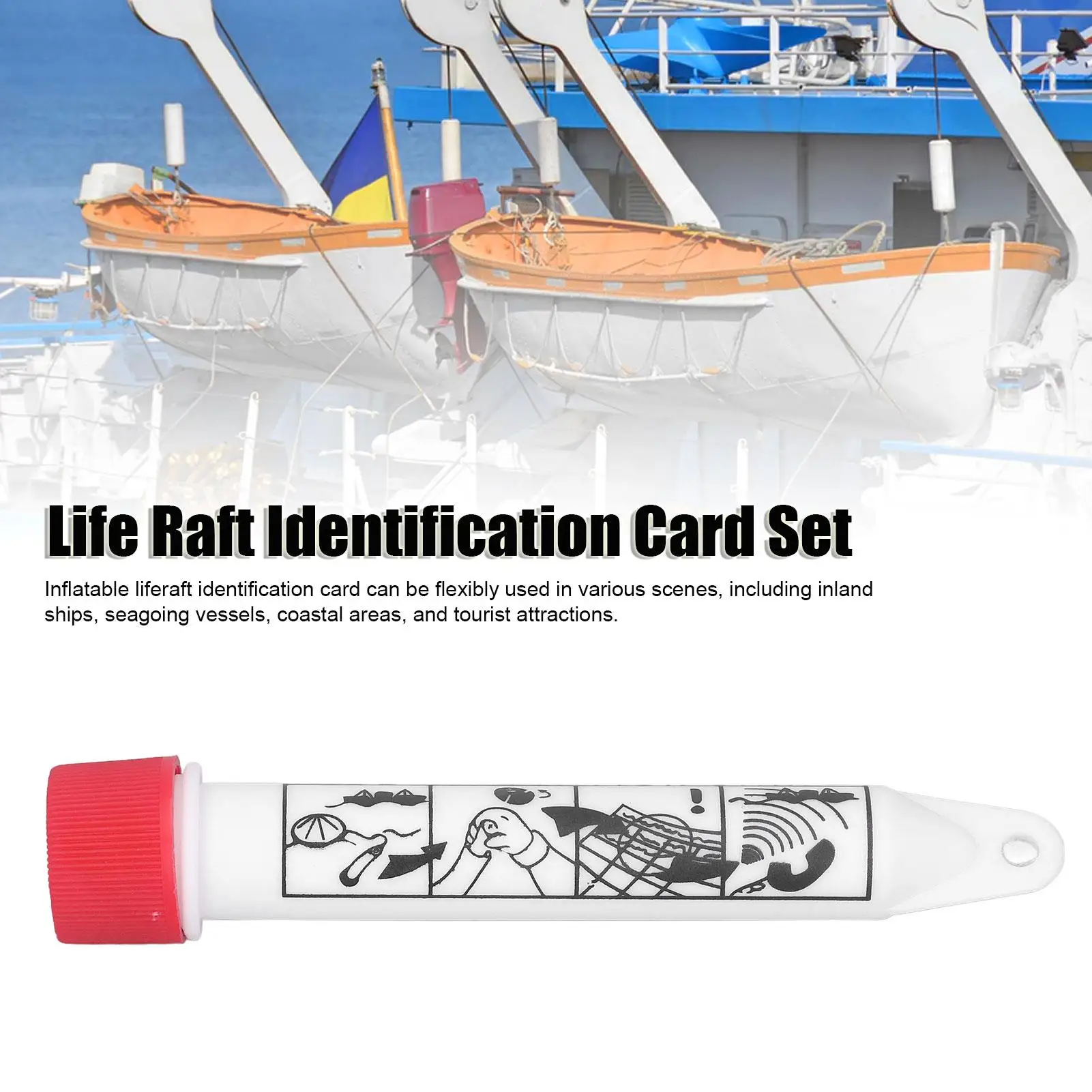 Multifunctional Inflatable Liferaft Identification Card with Rope for coastal for boats 