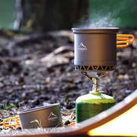 Olla para acampar al aire libre, utensilios de cocina de 1,3l y 2,3l, juego de hervidor de cocina al aire libre, cocina de calor, vajilla de viaje, equipo de utensilio de cocina turístico